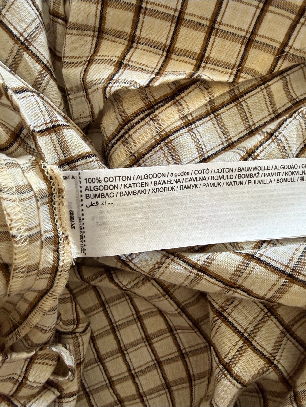 Mango Brown Check Cotton Shirt S (4) - Picture 6 of 7